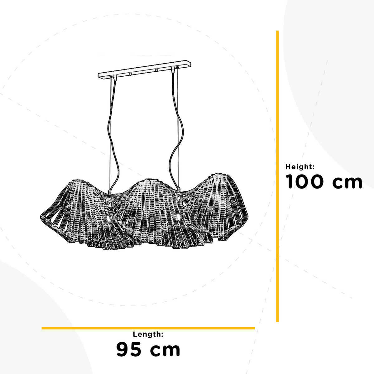 HÄNGELEUCHTE 95/30/100 cm  - Chromfarben, Design, Metall (95/30/100cm)
