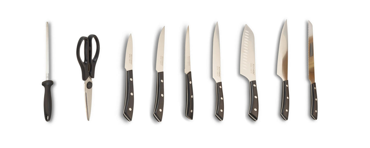 MESSERSET ECHTWERK 15-teilig  - Silberfarben/Schwarz, Trend, Kunststoff/Metall (24,8/13,2/36cm) - Echtwerk