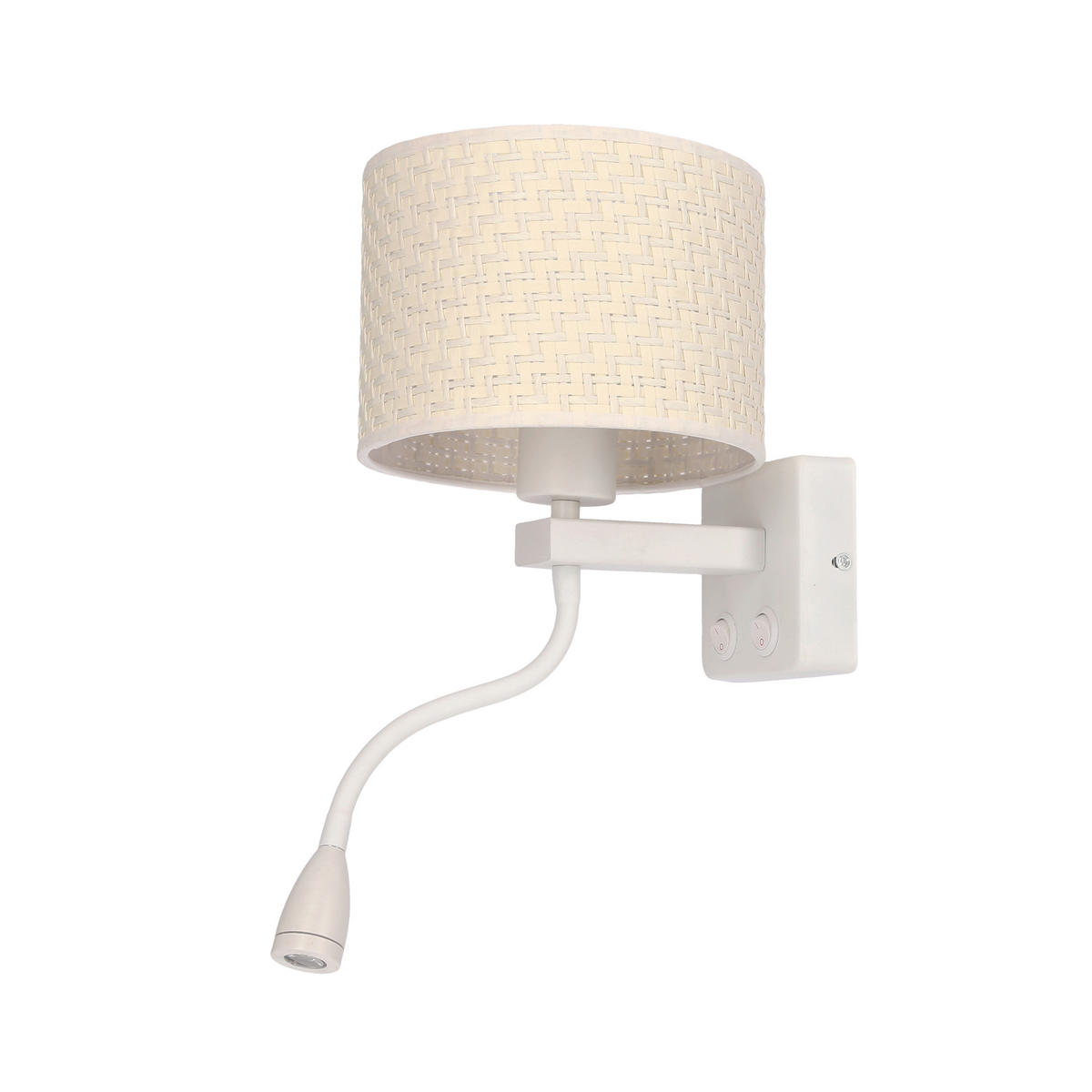 WANDLEUCHTE Polo 18/22/44 cm   - Creme/Weiß, Basics, Kunststoff/Metall (18/22/44cm)