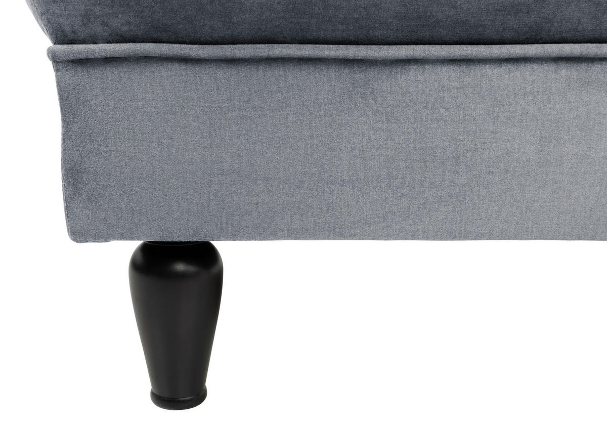 HOCKER Velours Grau  - Schwarz/Grau, Design, Holz/Textil (82/44/82cm) - MID.YOU