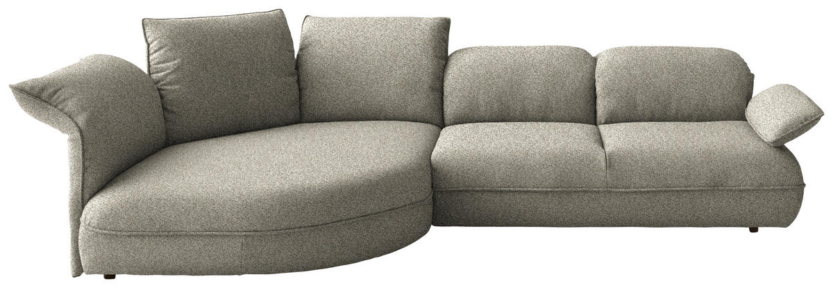 ECKSOFA  in Chenille Greige  154/343 cm  - Greige/Schwarz, Design, Kunststoff/Textil (154/343cm) - Koinor