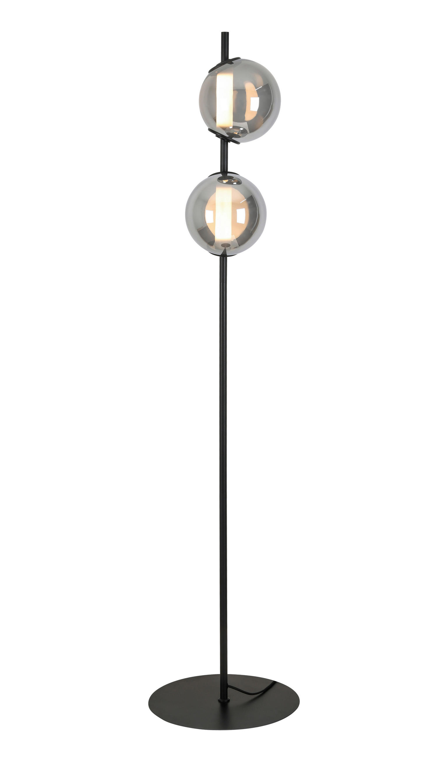 LED-STEHLEUCHTE 34/168 cm    - Chromfarben/Schwarz, Design, Glas/Kunststoff (34/168cm) - Dieter Knoll