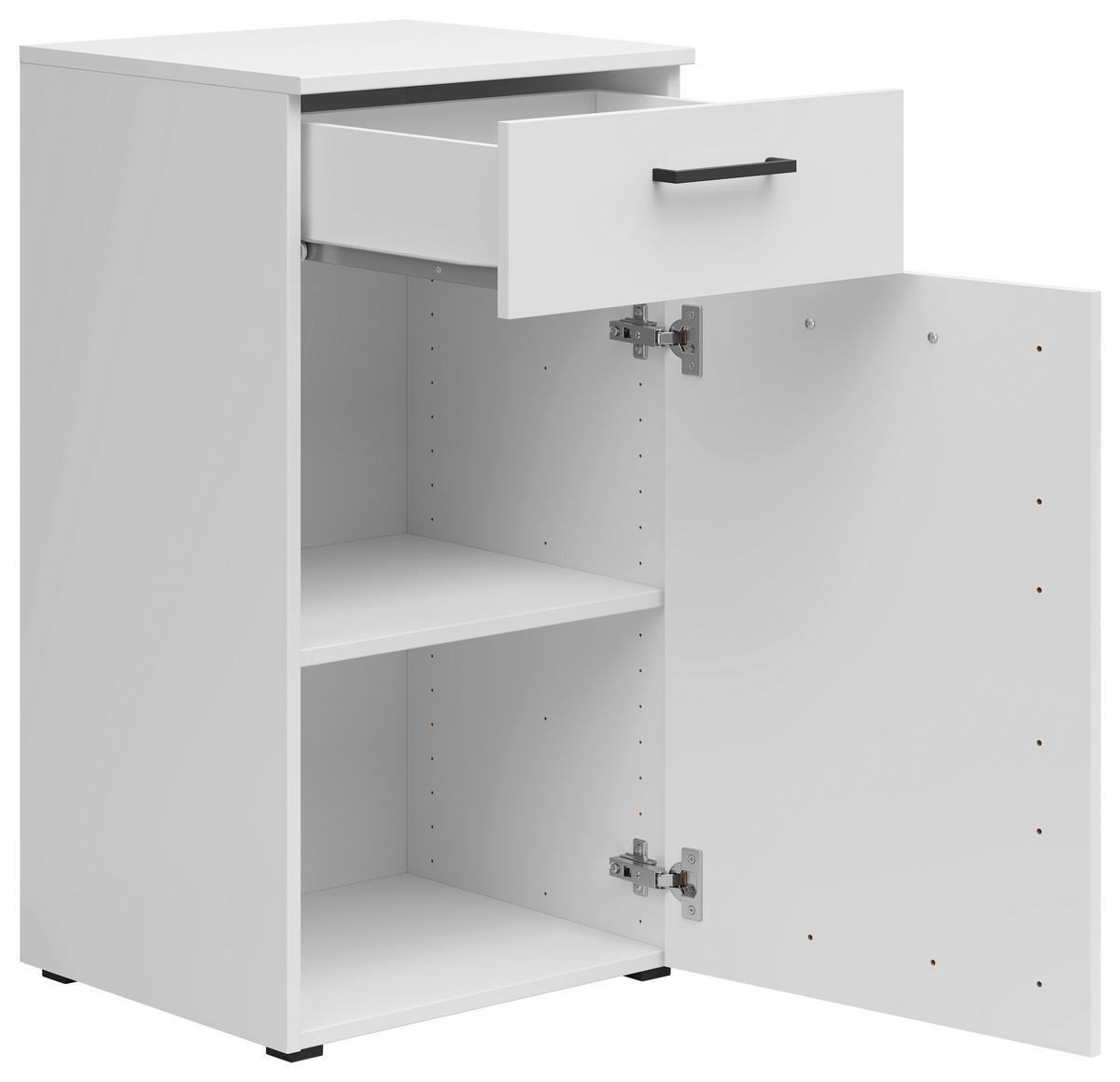 KOMMODE 45/83/40 cm  in Weiss  - Weiss/Anthrazit, Modern, Holzwerkstoff/Kunststoff (45/83/40cm)