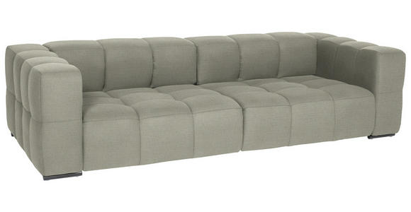 BIGSOFA  in Flachgewebe, Leinenoptik Naturfarben  - Schwarz/Naturfarben, Design, Textil/Metall (262/66/113cm) - Belluti