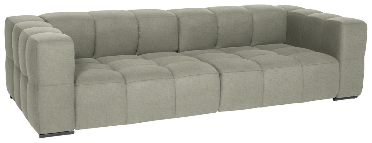 BIGSOFA  in Flachgewebe, Leinenoptik Naturfarben  - Schwarz/Naturfarben, Design, Textil/Metall (262/66/113cm) - Belluti
