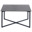 COUCHTISCH ESG 75/75/45 cm quadratisch Grau, Schwarz  - Schwarz/Grau, Design, Glas/Keramik (75/75/45cm) - Hom`in