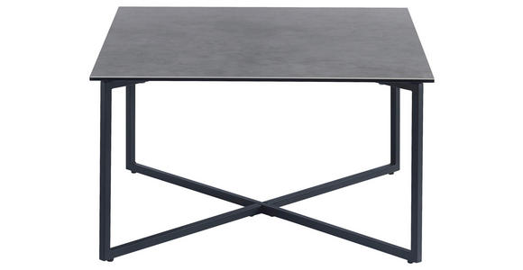 COUCHTISCH ESG 75/75/45 cm quadratisch Grau, Schwarz  - Schwarz/Grau, Design, Glas/Keramik (75/75/45cm) - Hom`in