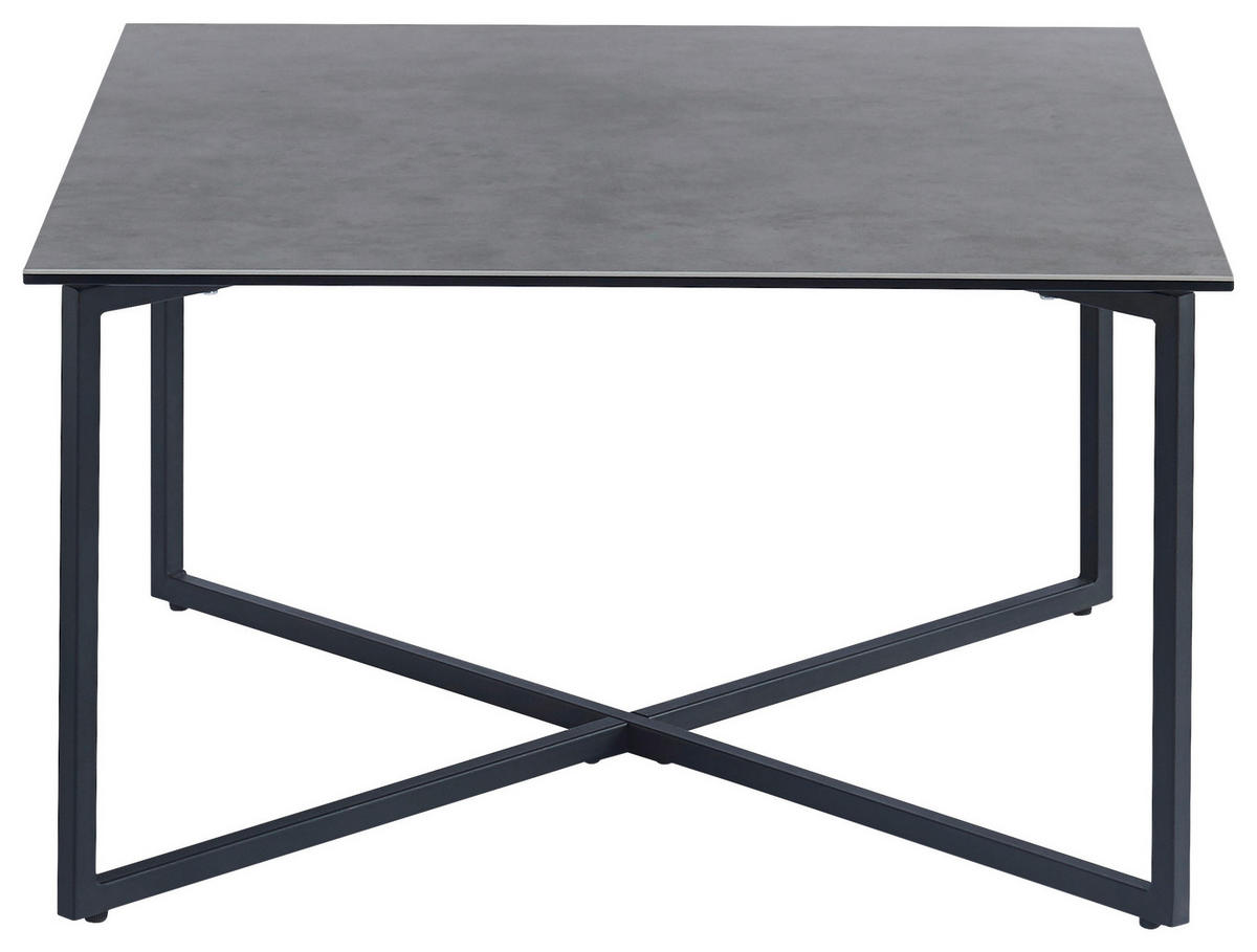 COUCHTISCH ESG 75/75/45 cm quadratisch Grau, Schwarz  - Schwarz/Grau, Design, Glas/Keramik (75/75/45cm) - Hom`in