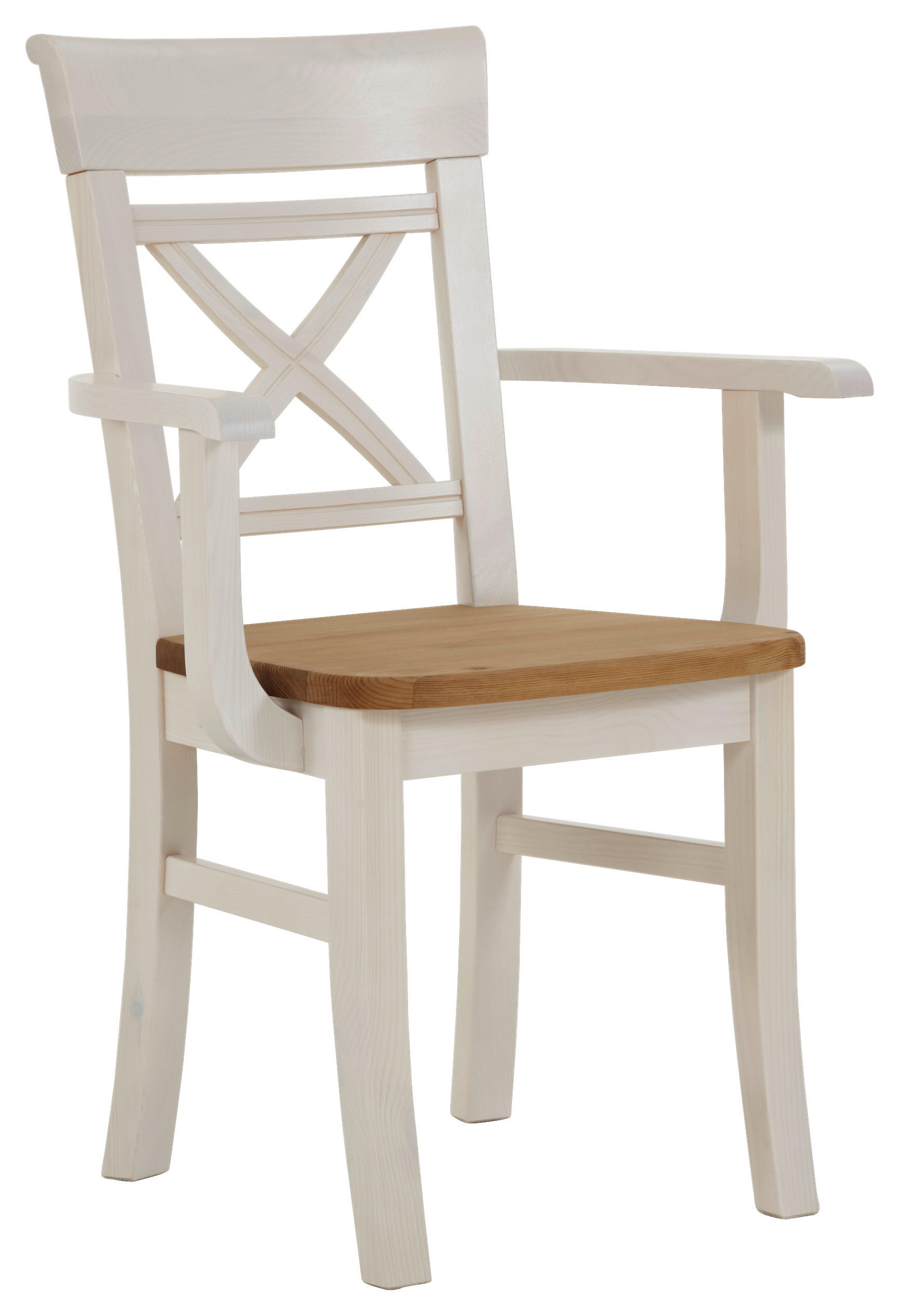 ARMLEHNSTUHL  in  - Laugenfarbig/Weiß, ROMANTIK / LANDHAUS, Holz (61/94/43cm) - Boxxx