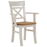 ARMLEHNSTUHL  in  - Laugenfarbig/Weiß, ROMANTIK / LANDHAUS, Holz (61/94/43cm) - Boxxx