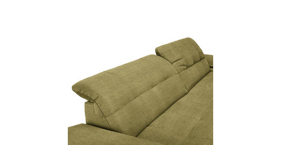 ECKSOFA in Mikrofaser Grün  - Chromfarben/Grün, Design, Textil/Metall (265/180cm) - Carryhome