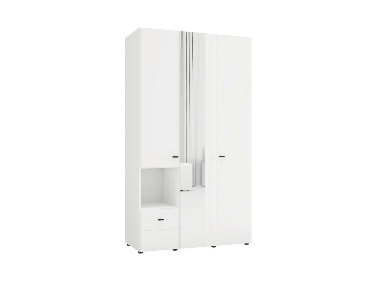 ORMAR ZA ODJEĆU bijela   - bijela/crna, Moderno, staklo/drvni materijal (117/207,5/52cm)