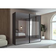 SCHWEBETÜRENSCHRANK  in Graphitfarben  - Graphitfarben, Design, Glas/Holzwerkstoff (226/223/68cm) - Xora