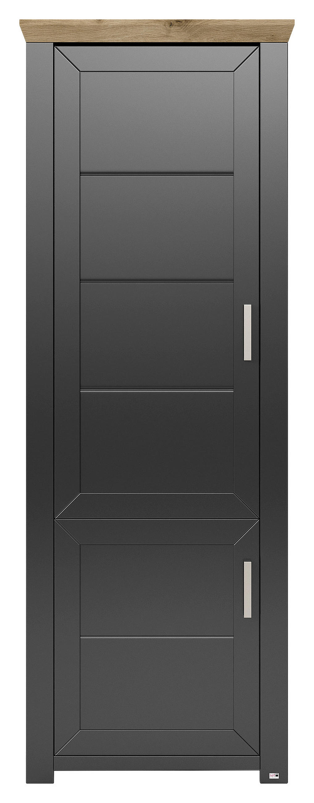 REGAL Graphitfarben, Eiche Artisan  - Graphitfarben/Eiche Artisan, Design, Holzwerkstoff/Metall (74,5/206,6/42,2cm) - SetOne by Musterring