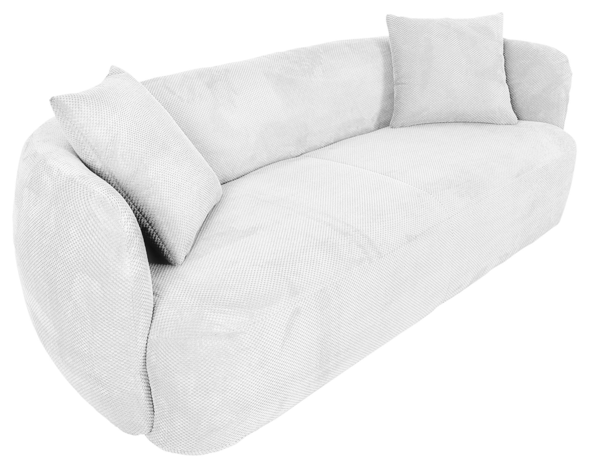 BIGSOFA Flachgewebe Weiß  - Schwarz/Weiß, KONVENTIONELL, Kunststoff/Textil (228/73/103cm) - Ambia Home