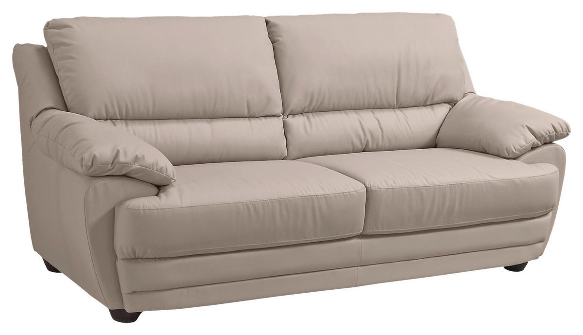 2-SITZER-SOFA in Lederlook Sandfarben  - Sandfarben, Design, Kunststoff/Textil (209/97/100cm) - Livetastic