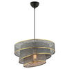 HÄNGELEUCHTE 40/72 cm   - Goldfarben/Grau, Design, Textil/Metall (40/72cm) - P & B