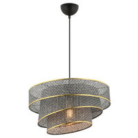 ZÁVĚSNÉ SVÍTIDLO, 40/72 cm  - šedá/barvy zlata, Design, kov/textil (40/72cm) - P & B