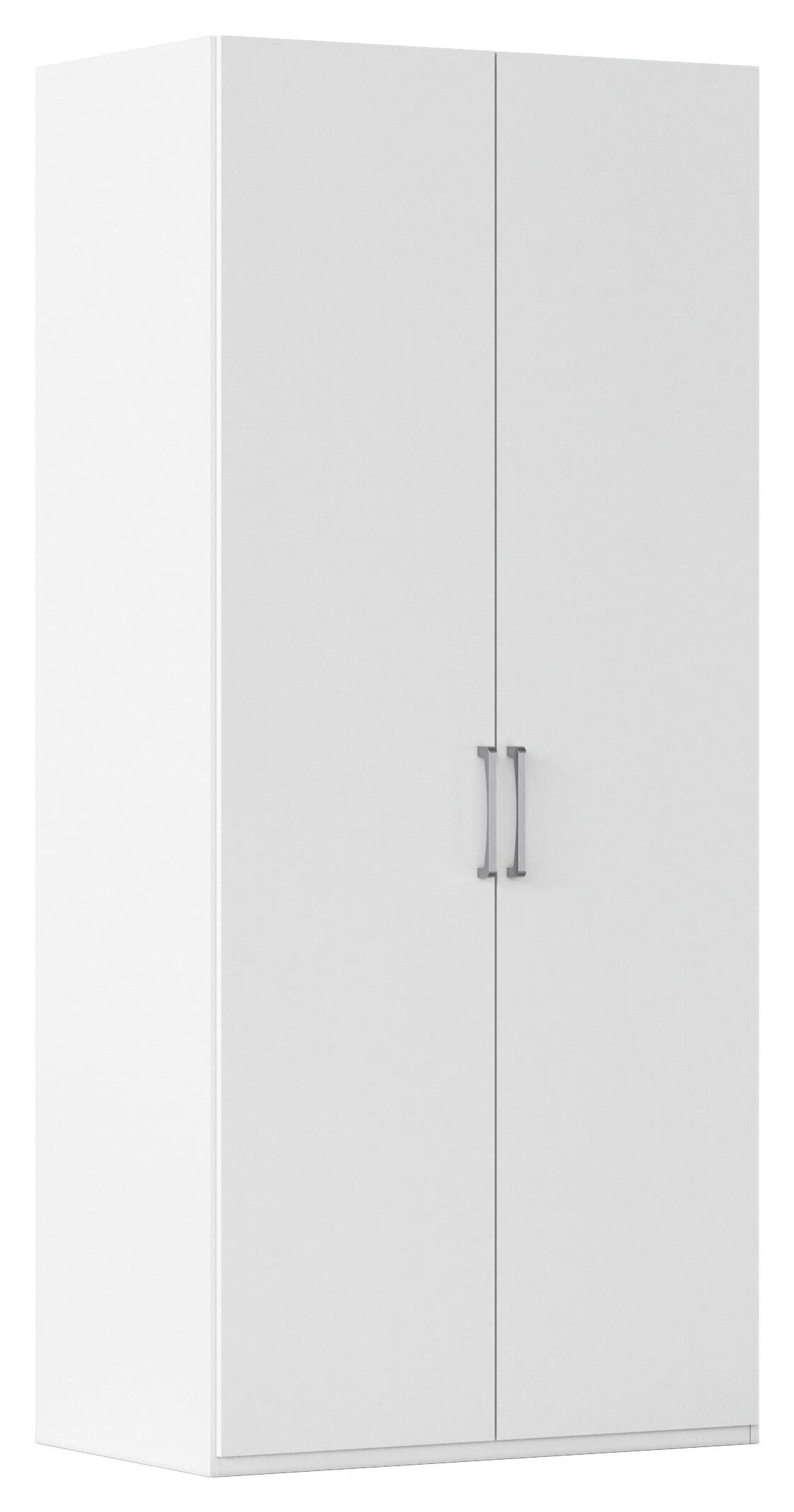 DREHTÜRENSCHRANK 101/223/61 cm,  in Weiß, 2-türig  - Edelstahlfarben/Weiß, Basics, Holzwerkstoff/Metall (101/223/61cm) - Novel