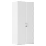 DREHTÜRENSCHRANK 101/235/61 cm,  in Weiß, 2-türig  - Edelstahlfarben/Weiß, Basics, Holzwerkstoff/Metall (101/235/61cm) - Novel