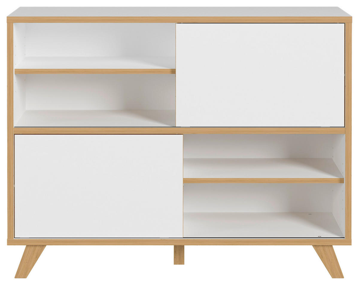 AKTENREGAL Weiß, Eichefarben  - Eichefarben/Weiß, KONVENTIONELL, Holz/Holzwerkstoff (120/92/40cm) - Germania
