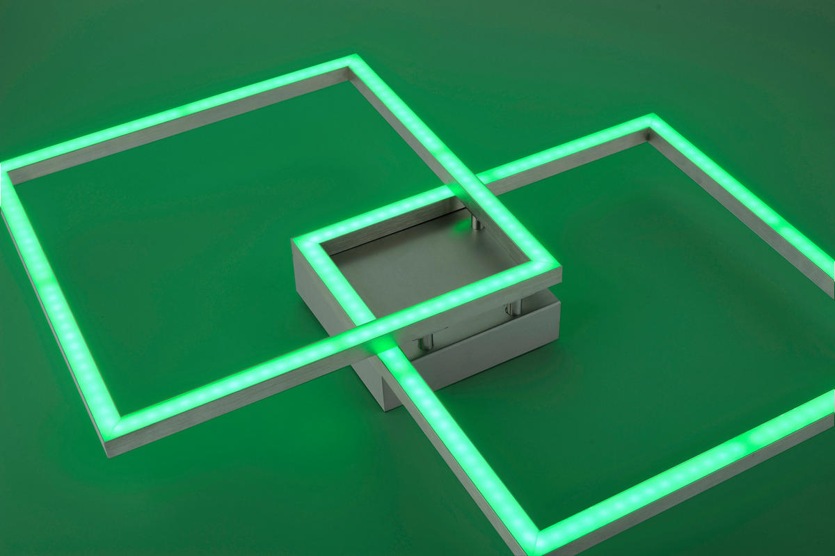 LED-DECKENLEUCHTE Lolasmart-Maxi  Smart 63/63/8,5 cm   - Silberfarben, Design, Kunststoff/Metall (63/63/8,5cm)