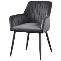 ARMLEHNSTUHL  in Eisen Samt  - Schwarz/Grau, MODERN, Holz/Textil (63/85/63cm) - MID.YOU