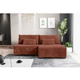 ECKSOFA Bronzefarben Cord  - Schwarz/Bronzefarben, MODERN, Holz/Textil (210/145cm) - Carryhome