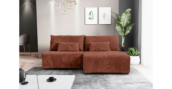 ECKSOFA Bronzefarben Cord - Schwarz/Bronzefarben, MODERN, Holz/Textil (210/145cm) - Carryhome