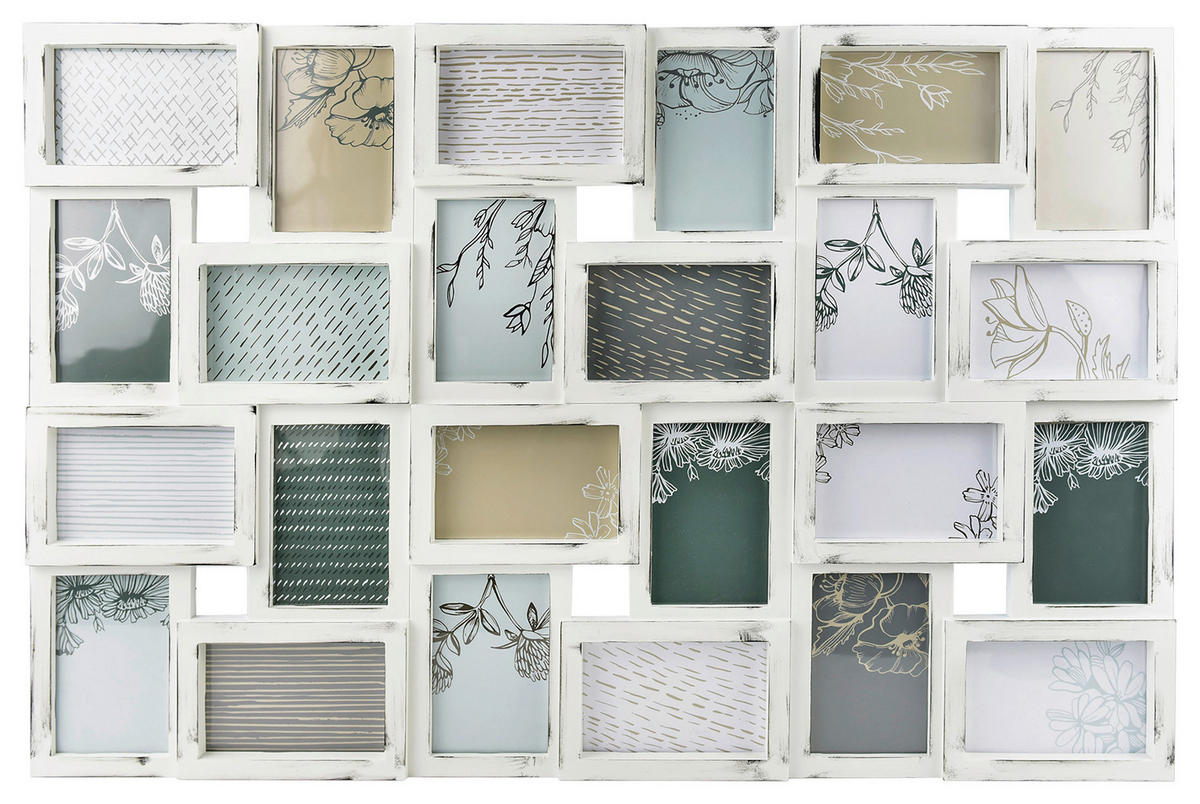 RÁM NA OBRAZOVÉ KOLÁŽE, 24 foto, 85,5/57 cm - bílá, Basics, plast (85,5/57cm) - Nielsen