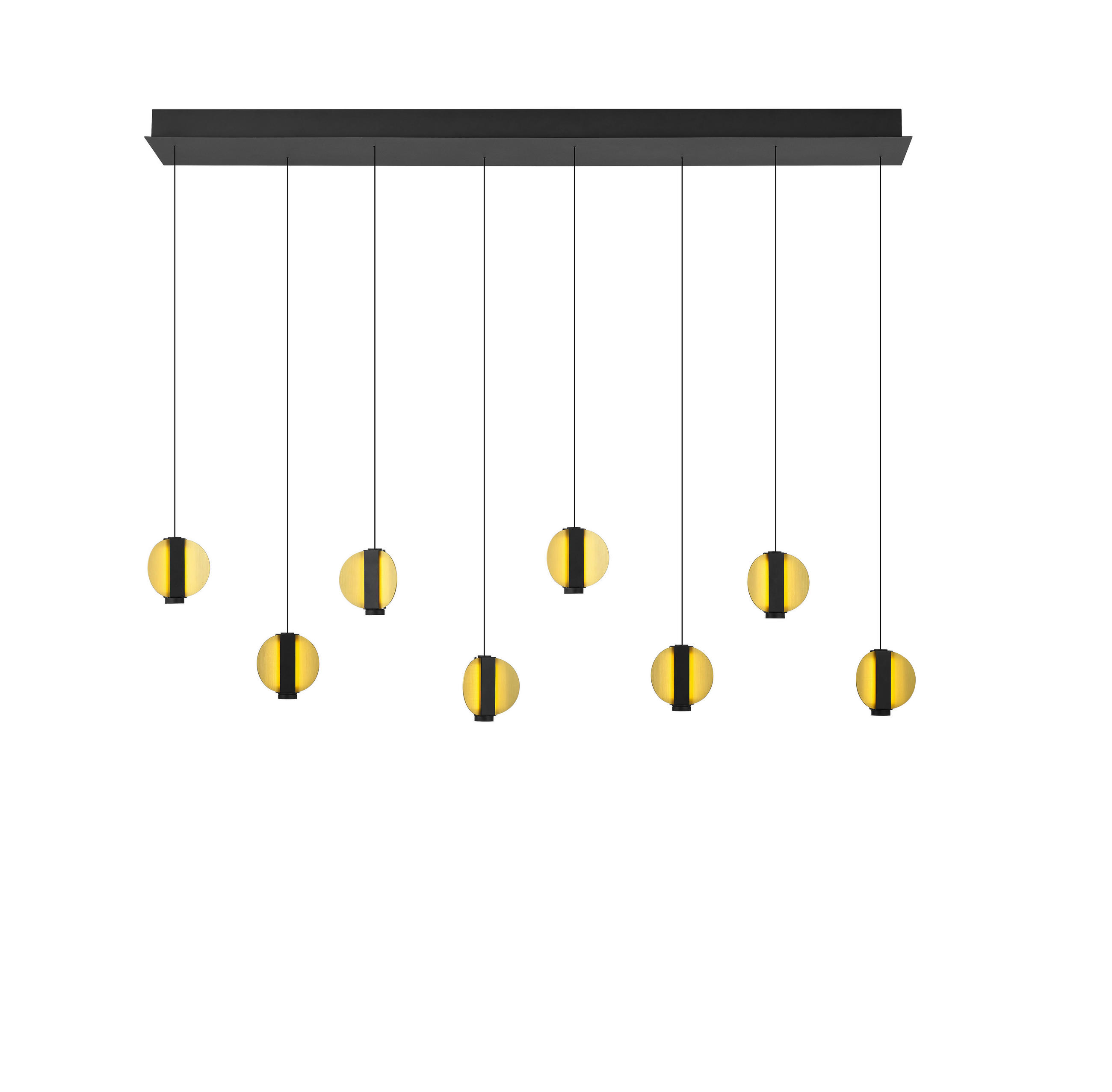 LED-PENDELLEUCHTE IRIS 140/60-180 cm   - Goldfarben/Schwarz, Trend, Metall (140/60-180cm) - Hell