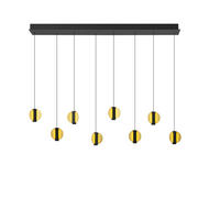 LED-PENDELLEUCHTE IRIS 140/60-180 cm   - Goldfarben/Schwarz, Trend, Metall (140/60-180cm) - Hell