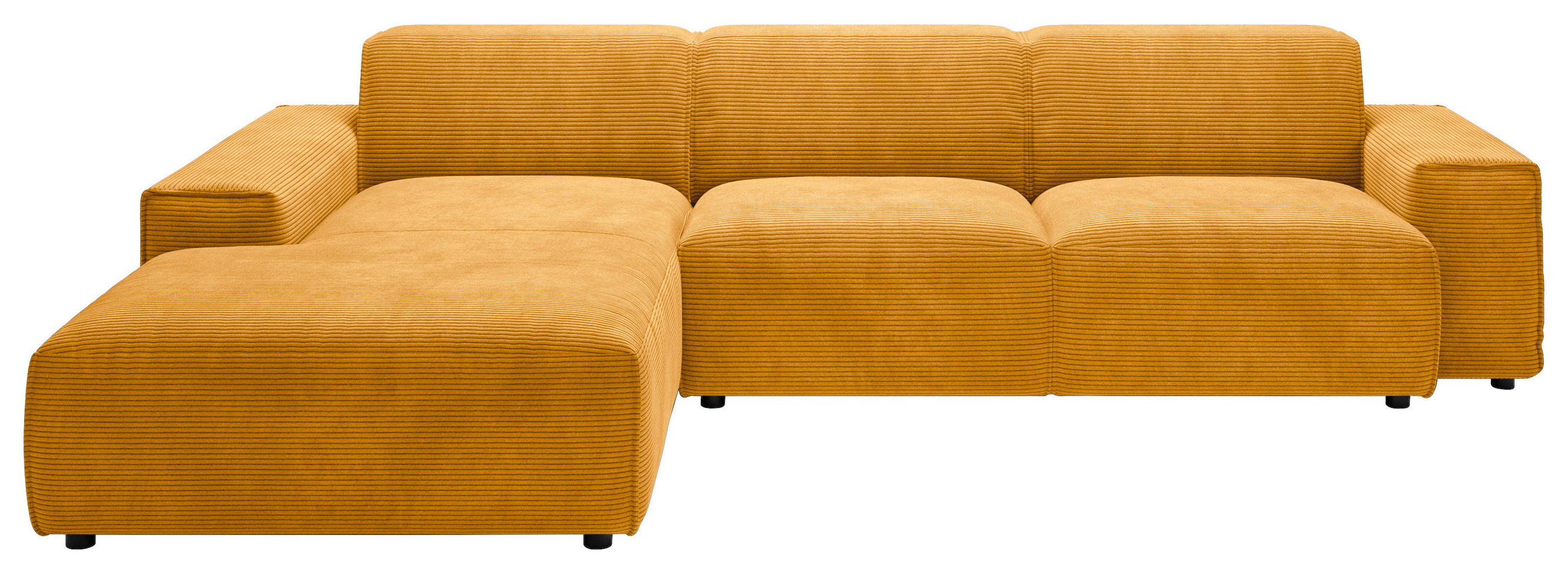 ECKSOFA Gelb, Goldfarben Cord  - Gelb/Goldfarben, Design, Kunststoff/Textil (189/300cm) - Pure Home Lifestyle