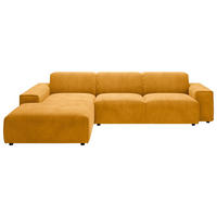 ECKSOFA 9125 Goldfarben, Gelb Cord  - Gelb/Goldfarben, Design, Kunststoff/Textil (189/300cm) - Pure Home Lifestyle