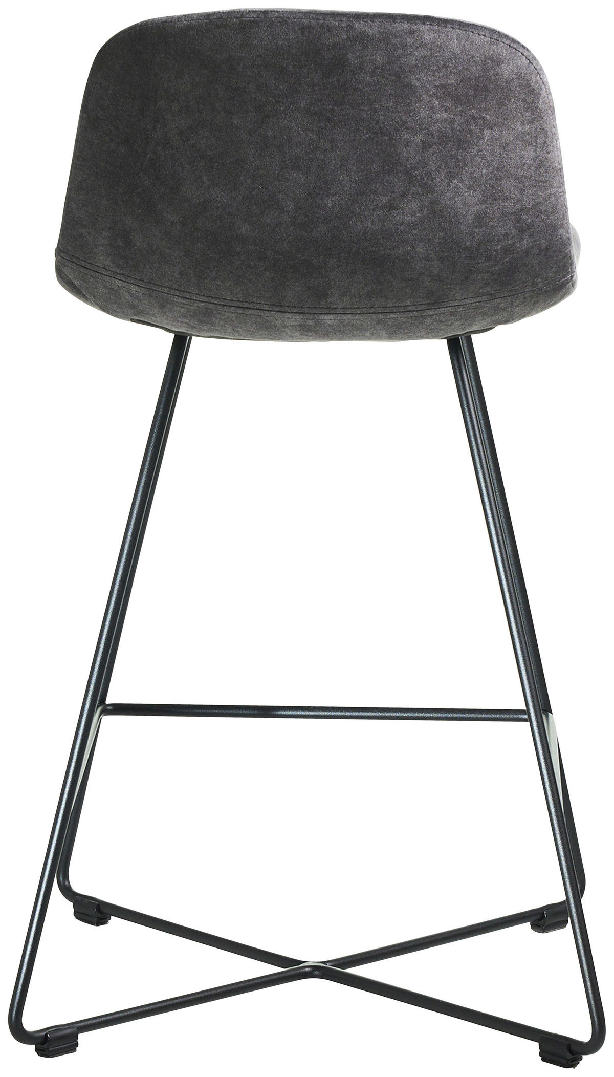 BARHOCKER in Metall, Textil Grau, Schwarz  - Schwarz/Grau, Basics, Textil/Metall (50/85/48cm) - Celina Home