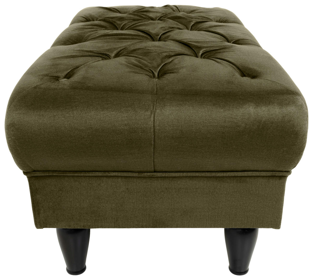 HOCKER in Textil Olivgrün  - Schwarz/Olivgrün, Design, Holz/Textil (110/44/56cm) - MID.YOU