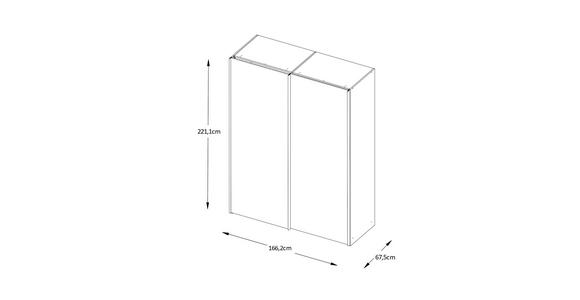 SCHWEBETÜRENSCHRANK  in Eiche Artisan  - Alufarben/Eiche Artisan, Design, Holzwerkstoff/Metall (167/222/68cm) - Moderano