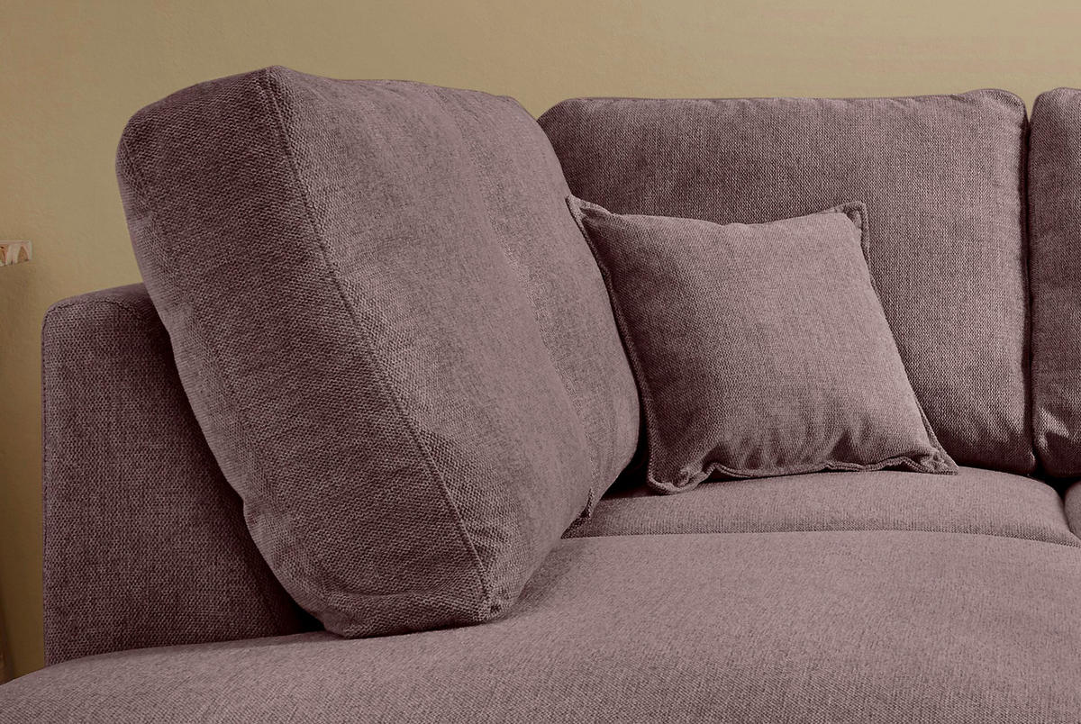 ECKSOFA in Struktur Bordeaux  200/230 cm  - Bordeaux/Naturfarben, KONVENTIONELL, Holz/Textil (200/230cm) - P & B