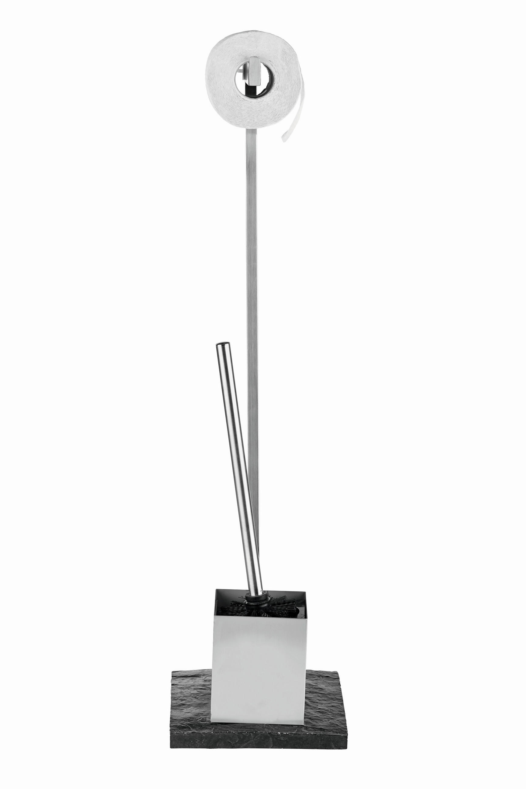 WC KEFE GARNITÚRA műanyag  - palaszürke, Basics, műanyag/fém (21/76/11cm) - Wenko