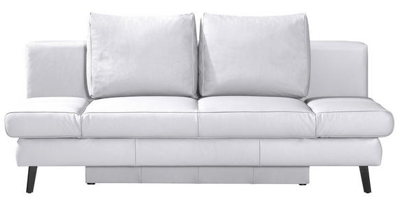 SCHLAFSOFA Weiß Echtleder - Schwarz/Weiß, Design, Leder/Metall (200/85/90cm) - Novel