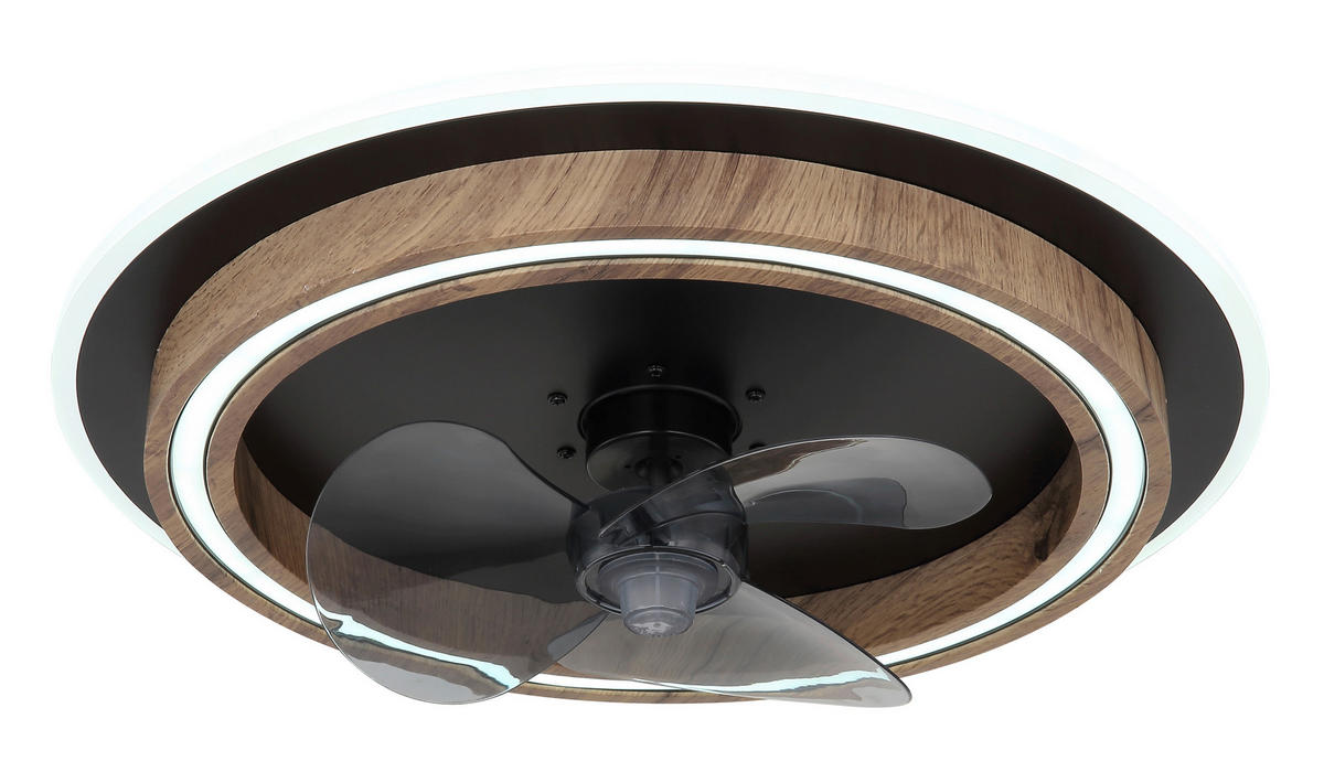 DECKENVENTILATOR - Dunkelbraun/Opal, Natur, Holzwerkstoff/Kunststoff (50/13,5cm) - Globo