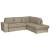 ECKSOFA Cappuccino Mikrofaser  - Chromfarben/Cappuccino, KONVENTIONELL, Textil/Metall (248/213cm) - MID.YOU