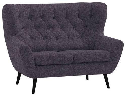 2-SITZER-SOFA in Flachgewebe Blau  - Blau/Schwarz, Design, Holz/Textil (137/101/95cm) - Stylife