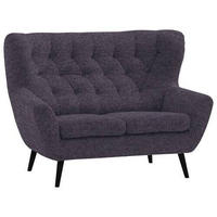 2-SITZER-SOFA in Flachgewebe Blau  - Blau/Schwarz, Design, Holz/Textil (137/101/95cm) - Stylife