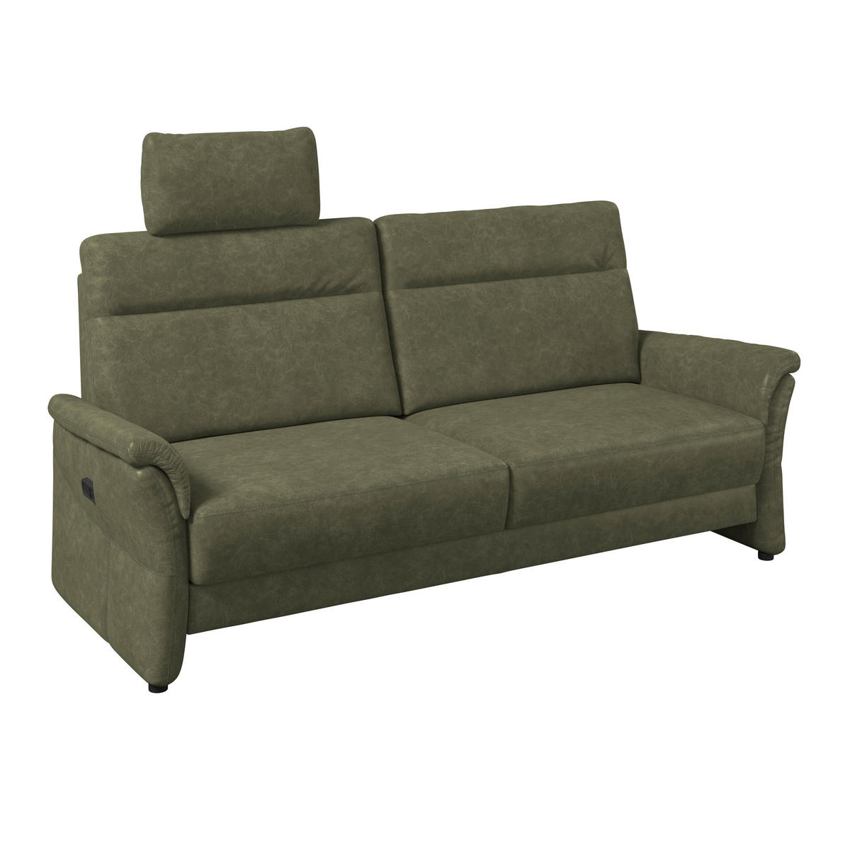 3,5-SITZER - Schwarz/Olivgrün, Konventionell, Kunststoff/Textil (205/98/91cm) - Elegando