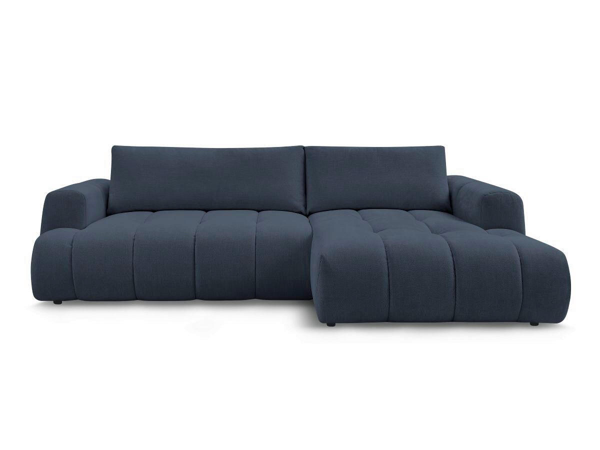 ECKSCHLAFSOFA FUJI Leinenoptik Dunkelblau  inkl.  - Schwarz/Dunkelblau, MODERN, Kunststoff/Textil (292/160cm)