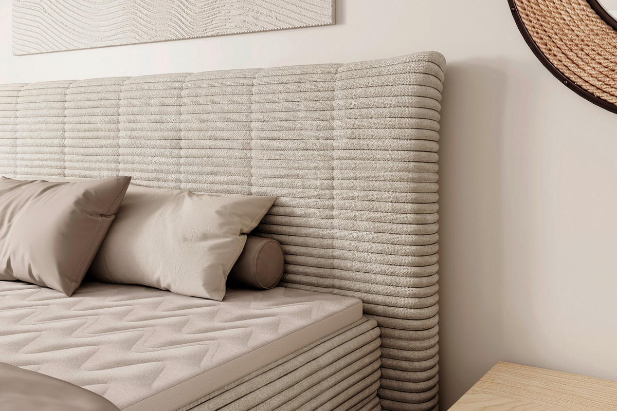 POSTEL BOXSPRING, 180/200 cm, šampaňská - černá/šampaňská, Moderní, textil/plast (180/200cm) - Esposa
