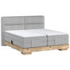 BOXSPRINGBETT 180/200 cm  in Eichefarben, Hellgrau  - Eichefarben/Hellgrau, Natur, Holz/Holzwerkstoff (180/200cm) - Valnatura