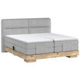 BOXSPRINGBETT 180/200 cm  in Eichefarben, Hellgrau  - Eichefarben/Hellgrau, Natur, Holz/Textil (180/200cm) - Valnatura