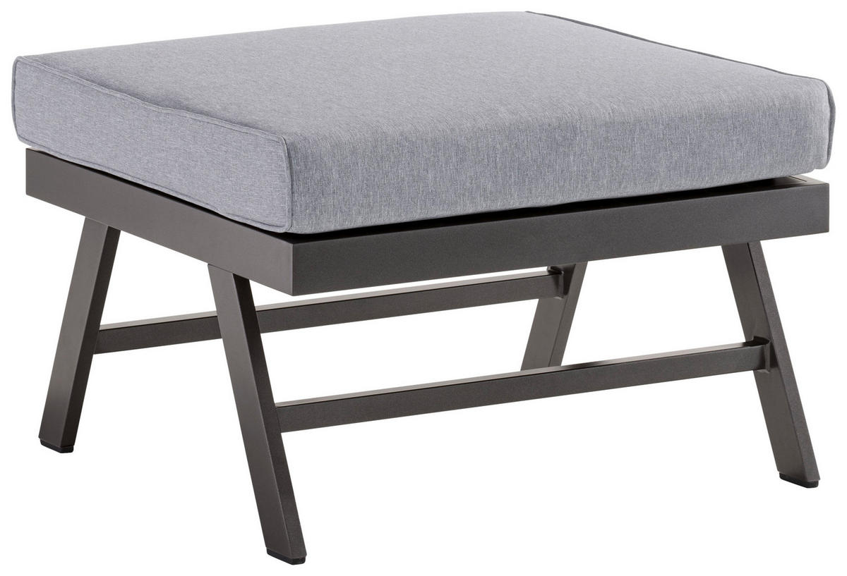 LOUNGETISCH  - Hellgrau/Grau, Basics, Textil/Metall (72/72/47cm) - Sieger